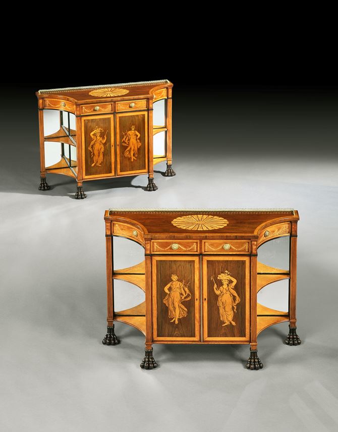 A pair of regency rosewood and satinwood side cabinets | MasterArt